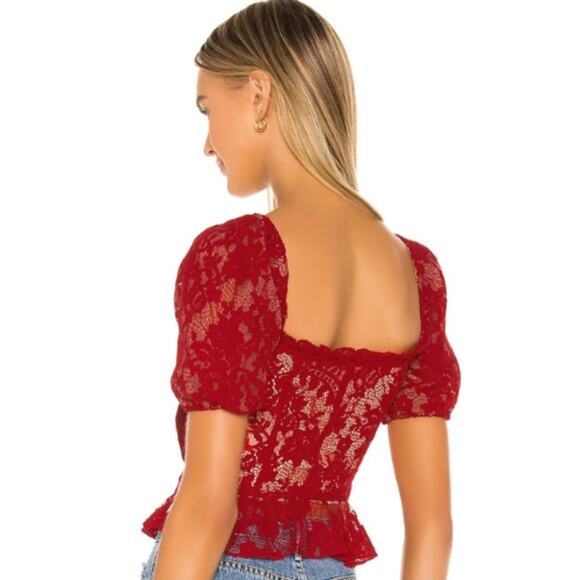 MAJORELLE Ansel Top in Rouge Red NWOT Size Small - Picture 3 of 3